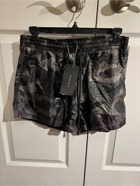 Zara Men Black & Gray Camo Swim Trunks